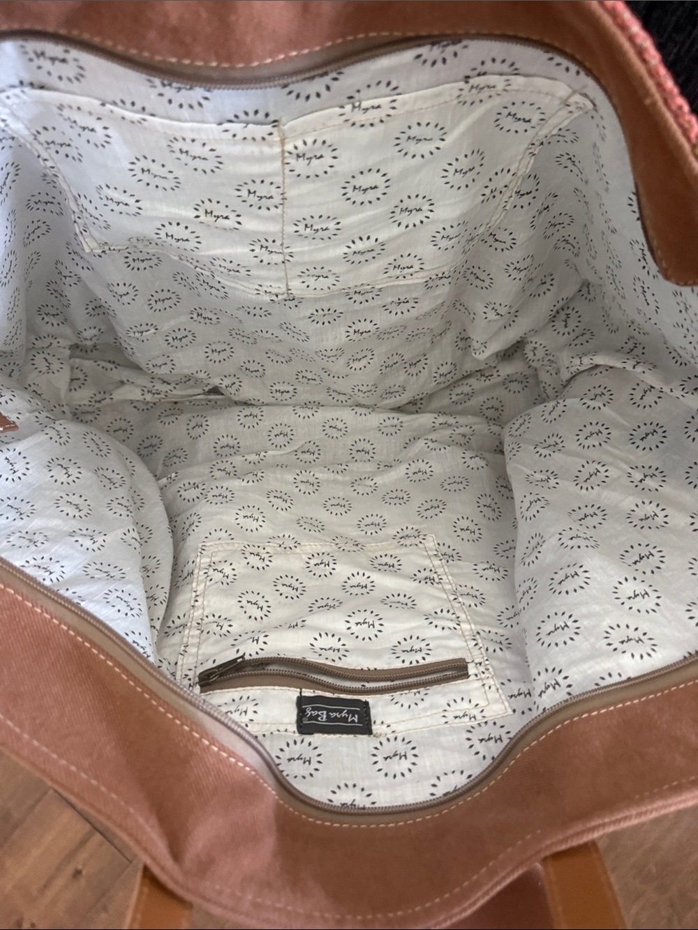 NWT Myra Woven Southwestern Tote Bag in Rust and Tan - Picture 3 of 5
